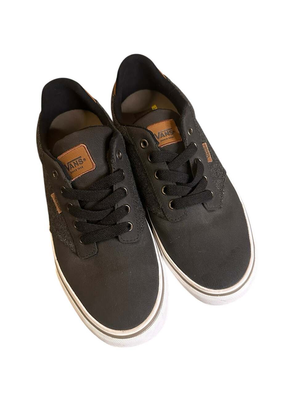 Vans Mens Size 10 Black Charcoal Lace Up Low Top Casual Sneakers